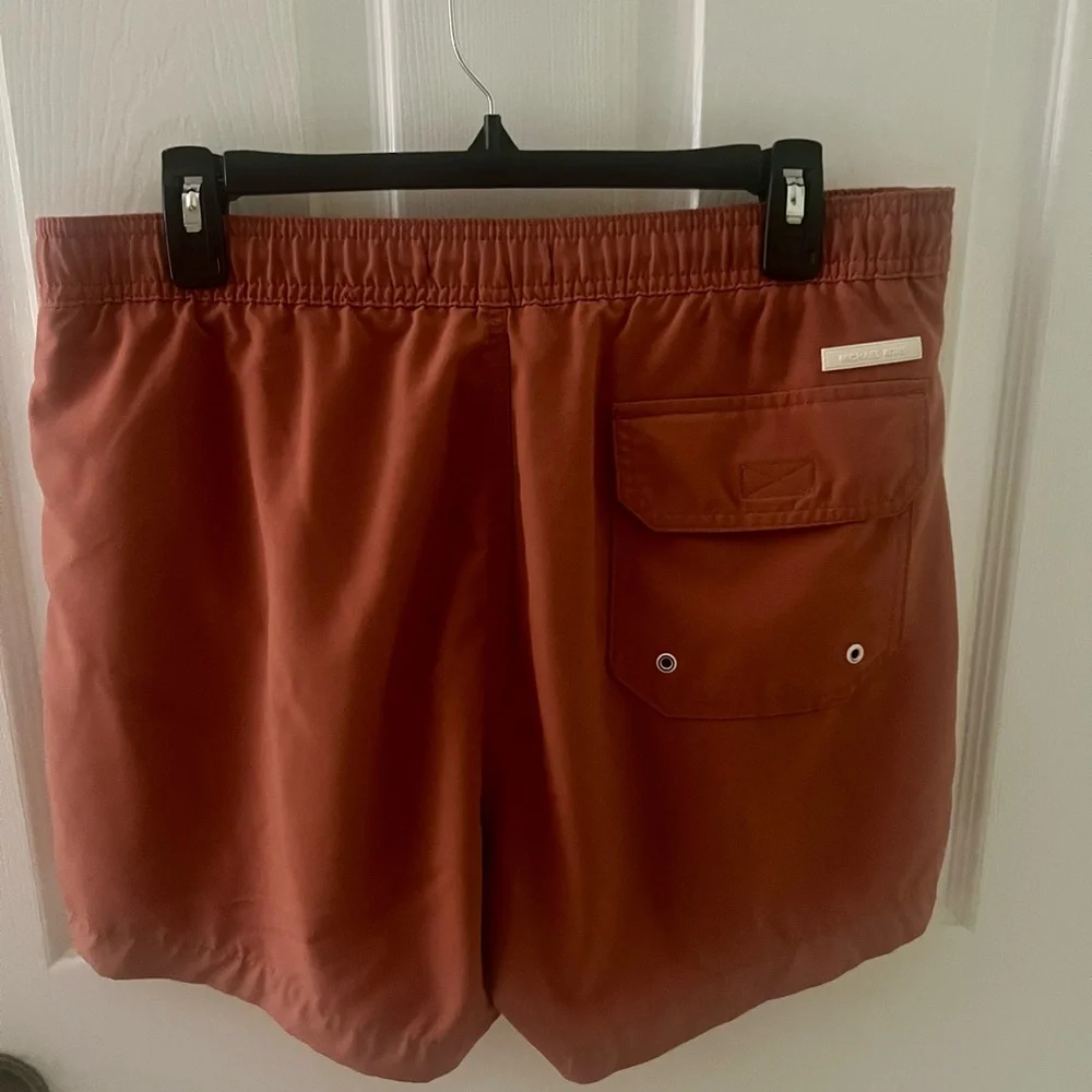 Michael Kors Men's Rust-Orange Swim Trunks, Size XL